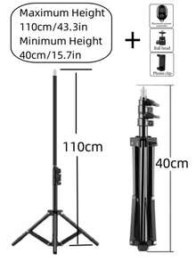 Trípode metálico multifuncional y portátil extensible + control remoto inalámbrico + soporte para teléfono + cabezal de bola universal giratorio 360°, adecuado para teléfonos/cámaras/GoPros/luces de hasta 2 kg para transmisión en vivo - Ver 12