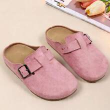 A Pair Of Children's Closed-Toe Slippers, Slip-On Mules For Boys And Girls, Comfortable Flat Shoes Suitable For Both Indoor And Outdoor Use, Casual Shoes For All Seasons. - 粉色 - 查看 8