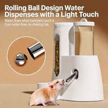 1pc Plastic Feeder And Water Dispenser Combination, Suitable For Hamsters And Birds, 2-In-1 Automatic Leak-Proof Large Capacity, Quiet Design, Anti-Bite, Detachable And Easy To Clean, Gravity-Fed - View 2