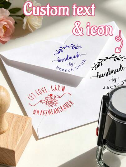 Con dấu hoa văn tùy chỉnh, con dấu tên cá nhân hóa, thiết kế lãng mạn trang nhã cho thiệp mời cưới, phong bì, thiệp cảm ơn, con dấu tự động tùy chỉnh làm quà tặng cho cô dâu, cặp đôi, kỷ niệm, lễ đính hôn, con dấu chữ tùy chỉnh cho các sự kiện đặc biệt, 2 loại con dấu.