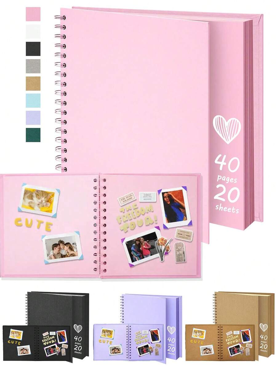 Album ảnh tự làm kích thước 6.7 inch, bìa cứng giấy Kraft, 40 trang, phù hợp với ảnh 4x6/5x7, thích hợp cho đám cưới, kỷ niệm, gia đình, du lịch và các dịp khác.
