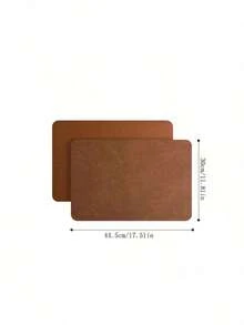 1pc/Set Faux Leather Placemat, PU Leather Dining Mat, Heat Resistant Waterproof Oil-Proof. Luxury European Style Leather Table Mat, Dining Room Bowl & Plate Pad - Multicolor - View 3