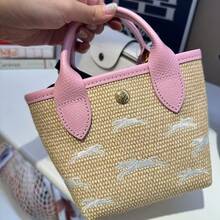 Mini Embroidered Straw Bag – Stylish Handbag, Shoulder & Crossbody Woven Tote For Women,Free Shipping - Pink Straw - View 6