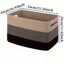 1pc Woven Storage Basket, And Decorative, Features Handle For Easy Carrying, Can Be Used To Organize Clothes, Toys, And Miscellaneous Items, Helps Tidy Up Home Space And Keep Things Orderly - Multicolor - View 23