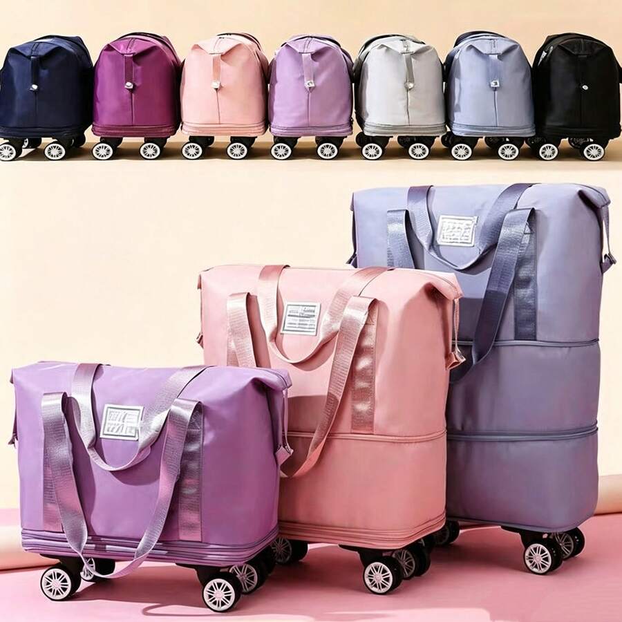 3-In-1 Foldable Travel Suitcase With A Detachable Rolling Carry-On Bag-Perfect For Business Trips, Moving, Vacations, And Picnics - Multicolor - View 1
