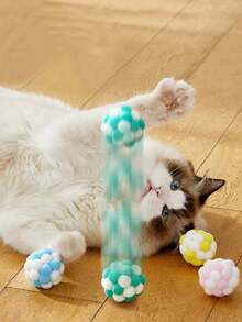 3/2/1pc Interactive Cat Plush Balls - Soft Plush Balls With Gentle Colors And Multicolor Options - Suitable For Indoor/Playable Chewable Cat Toys - Soft Plush Balls For Kittens And Adult Cats - No Small Parts - Cat Toy Accessories, Interactive Cat Balls, Soft Cat Balls, Cat Balls - Multicolor - View 4
