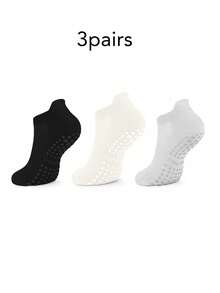3/6 Pairs Pilates & Yoga Grip Socks For Women Men, Breathable Anti-Skid Workout Socks For Barre, Hospital Floors & Barefoot Training Random Colors - Multicolor - View 11