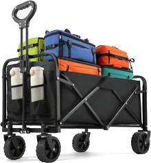 All Terrain Folding Wagon Heavy Duty Collapsible Cart With Large Wheels For Beach Sand Camping Garden - Folding Wagons - View 2