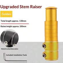 1 pieza Extensor ajustable para altura de manillar de bicicleta, accesorio universal de extensión de tallo elevador de manillar para bicicleta de montaña - Multicolor - Ver 15