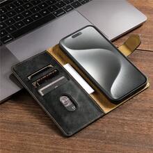 Ốp lưng kiêm ví da giả cao cấp tương thích với Apple Galaxy, có ngăn đựng thẻ và chân đế gập tiện dụng. - màu đen - Xem 7