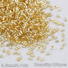 Hạt cườm ống dài các loại, hạt cườm ống mạ bạc 3.5mm có tua rua, nguyên liệu làm đồ trang sức DIY, vòng cổ, vòng tay, thêu thùa, phụ kiện quần áo, đồ thủ công và trang trí nghệ thuật. - ổ bi - Xem 11