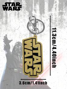 StarWars 1PC Star Wars Officially Licensed Metal Keychain Featuring 4 Styles Logo Grogu Mandalorian And Boba Fett Helmet 3D Designs Bag Charm Accessory For Daily Use And Collection Ideal Gifts For Star Wars Fans - B - View 5