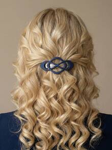 1 pieza/4 piezas Accesorios para el cabello de mujer, Elegante clip de pinza para cola de caballo con lazo cruzado de color oscuro de moda francesa colorida, Elegante para uso diario, fiesta, decoración de reunión - Multicolor - Ver 6