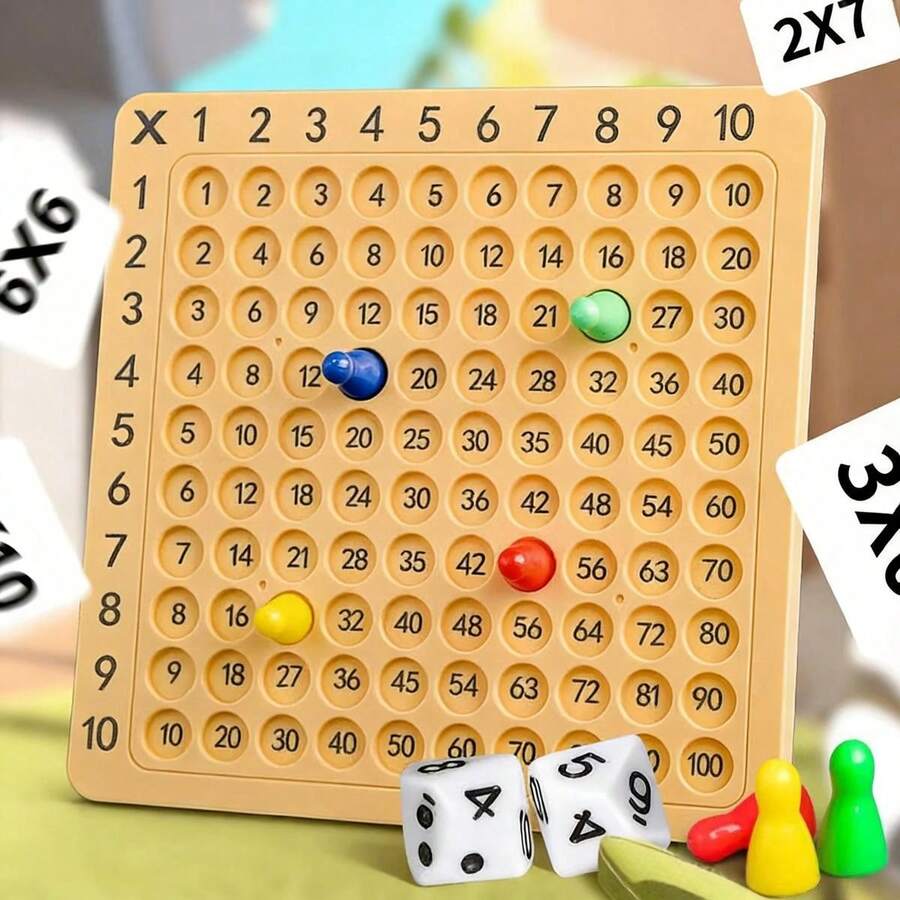 Gioco da tavolo per la moltiplicazione, giocattolo educativo in legno per bambini dai 3+ anni, gioco interattivo di apprendimento matematico e pensiero - Multicolore - Visualizzare 1