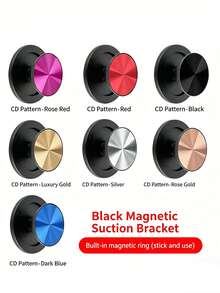 Alloy Solid Color Metallic CD Texture Magnetic Foldable Phone Holder With Ring Slot, Expandable Stand For IPhone, Android Phones, Push-Pull Phone Holder, Phone Accessories For IPhone, Android Phones, Mother's Day, Birthday Gift For Family And Friends - Multicolor - View 4