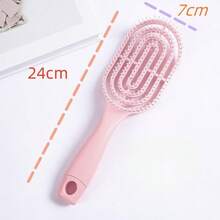 1pc Pink Long Handle Comb, Suitable For Women, With Hollow Tooth Design, Anti-Static, For Wet And Dry Hair, Increase Hair Volume, Hairstyling Tool, Pink Accessory. Mother's Day Gift, Graduation, Hair Accessory, Travel Essential, Comb, Hair Care - Multicolor - View 7