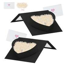Gift Boxes Cardboard Heart Shaped Mache Flowers Packaging Strawberries Sweets Gift Box With Clear Lid Set(Black) - View 15