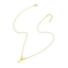 Dây chuyền mảnh mai bằng thép không gỉ tối giản, thanh lịch dành cho nữ, với các chữ cái đầu từ A-Z được đính hạt. - vàng - Xem 22