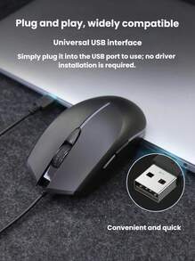 Acer USB Wired Mouse, Ergonomic Design For Business & Office, Optical, Suitable For Men & Women, Dual Use For Gaming & Office, Model: OMW020 - View 3