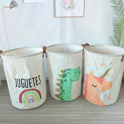 1 chiếc giỏ đựng quần áo bẩn bằng cotton polyester hình hoạt hình dễ thương, có thể giặt được, dùng để đựng quần áo bẩn, đồ chơi, túi đựng đồ gấp gọn, giỏ đựng quần áo phòng ngủ, giỏ in hình, phù hợp với nhiều kiểu trang trí nhà cửa, dùng để đựng đồ gia dụng, hộp đựng đồ chơi, hộp đựng quần áo, giỏ đựng đồ trong phòng tắm, giỏ đựng quần áo bẩn.