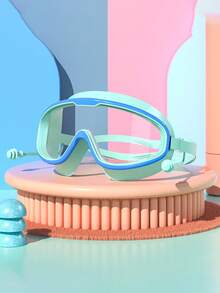 1 Pair Baby High-Definition Anti-Fog Swimming Goggles With Integrated Silicone Earplugs, Large Frame, Back To School, First Day Of School - Multicolor - View 16