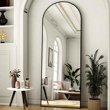 64" X 21" Arched Full-Length Mirror | Floor Mirror | Standing Full-Length Mirror - 黑色1件 - 查看 1
