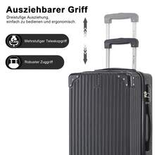 YONSLY 2‑Piece Suitcase Set 24/28 Inches With 4 Wheels 360° Mesh Pocket Combination Lock Soft Rubber Handle Lightweight Travel Suitcase For Vacation - 黑色 - 查看 4