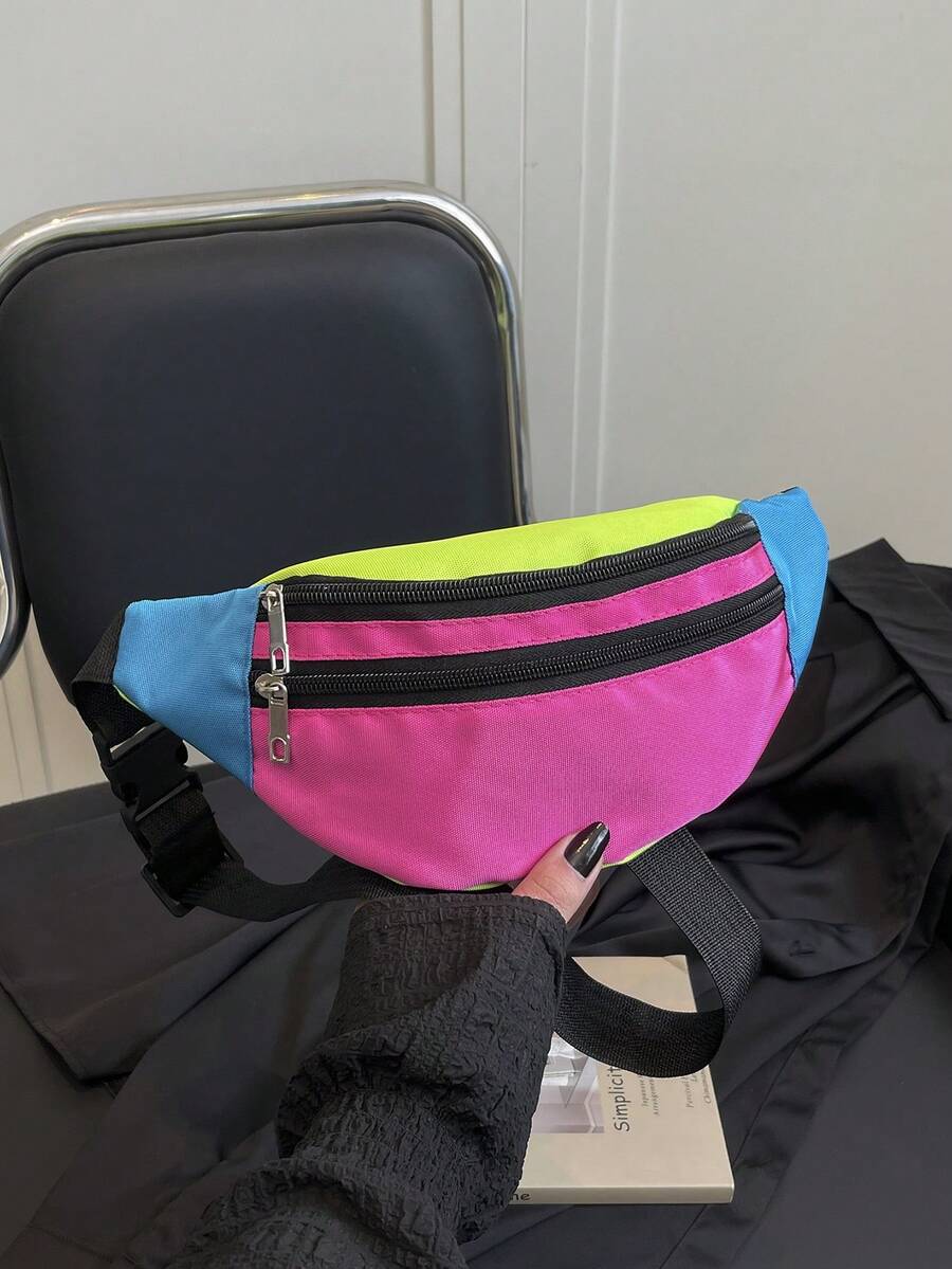 New Patchwork Women Waist Bag, Shoulder Crossbody Bag, Fashion Chest Bag - Multicolor - View 1