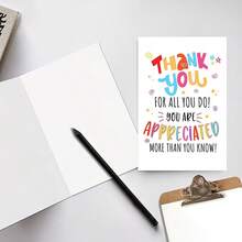 An Inspiring Thank-You Card With Envelope, Measuring Suitable For Colleagues, Bosses, Employees, And Leaders. Celebrate Employee Appreciation Day By Conveying A Positive Message: "You Are More Valued Than You Can Imagine!" - Multicolor - View 5