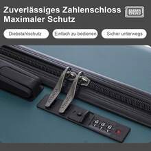 YONSLY Suitcase 20/24/28 Inches With Combination Lock Double Maintenance Zipper 360° Wheels Mesh Pocket Multi‑Stage Telescopic Handle For Vacation - 深綠 - 查看 3