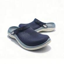 Luxury Breathable Quick-Dry Clog Sandals For Men & Women, Non-Slip Casual Beach Slides, Versatile Lazy Footwear - 深藍粉紅白(白底) - 查看 1