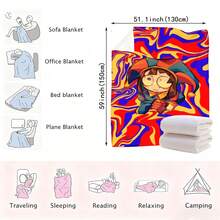 1pc The A-Amazing D-Digital Anime Circus Cozy Super Soft Flannel Blanket, Funny Game Theme Warm Throw Blanket For Living Room, Home Decor, Teacher Appreciation Gifts, Mothers Day Gift, Room Decor, Graduation 2026, Home Decor, Mothers Day Gifts Women, Throw Blanket, Graduation Gifts, Tapestry, Room, Bedroom Deccor, Decor, Gifts For Boys And Girls, Ultra-Soft 280GSM Sizes 30x40 To 60x80. ﻿ - Nhiều màu 22 - Xem 8