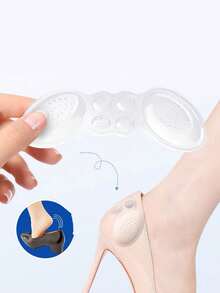 2 miếng lót gót giày bằng silicon mềm mại, thoải mái, chống ma sát. - Trong sáng - Xem 5