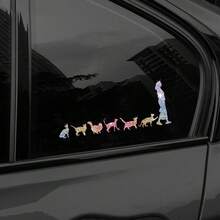 1pc Self-Adhesive Glitter Cat Sticker, Suitable For Car, Truck, Wall, Laptop, Bright And Easy To Peel Off Without Residue, Reusable - A - View 7