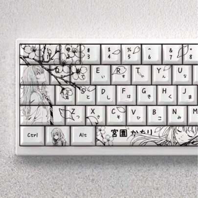 73 Keys Gonguan Xun Keycaps, Anime Style Keycaps, High-Quality Keycaps, Anime Keycaps PBT, Line Art Design, Best Gift For Keycap Collectors, Keyboard Accessories, Mechanical Keyboard Keycaps, PBT Keycaps, Cherry Keycaps, Dye-Sublimated Keycaps, Hot-Swappable Keycaps