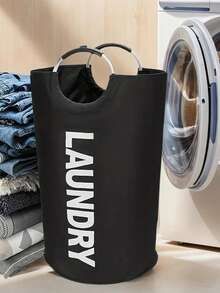 1pc Extra Large Capacity Foldable Laundry Basket, Waterproof Oxford Cloth With Handle, Dirty Clothes Storage Bin, Multiple Colors Available - Multicolor - View 6
