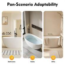 RainWeel 1 Stück weiße Badewannematte, 49.21x14.17inches Badewannematte mit Kissen, PVC-Schaumstoff Badewanne Kissen geeignet für Zuhause Badezimmer, Hotels, Spas, Badewannen-Geschenk für Familie, Freunde, Geburtstage, Frühling, Sommer, Muttertag, Freund, Freundin - A - Übersicht 5