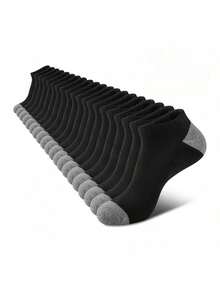 5 Pairs Men's Breathable Mesh Sports Socks - Moisture-Wicking Elastic Cuff, Classic Solid Color Design, Suitable For Running, Fitness, Outdoor Activities - Comfortable For All Seasons, Machine Washable Casual Socks Set - Multicolor - View 3