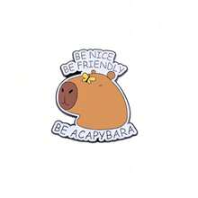 1/7 Piezas Conjunto de broches de dibujos animados Lindo pin con forma de letra de capibara Insignia de metal Accesorios de joyería para mochila y ropa Regalos - Talla única - Ver 12
