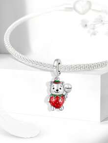 1pc 925 Sterling Silver Heart-Shaped Mother & Child Pendant, Suitable For Women Bracelet/Necklace DIY Jewelry Making And Daily Decoration, Girls Accessory - Gather - View 5