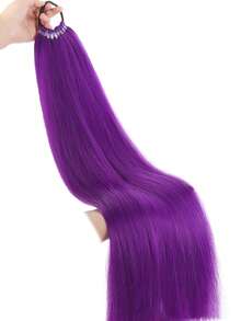 28-Inch Purple Synthetic Fiber Braid Wig, Convenient Clip-On Ponytail Hair Extension, Suitable For Cosplay, Halloween Costumes - Multicolor - View 26