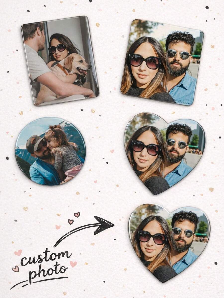 1pc Personalized Photo Magnet - Customized Photo Refrigerator Magnet Suitable For Any Iron Surface, Durable PET Photo, Removable Photo Magnet Applicable For Christmas, Birthday, Easter, For Fridge, Bulletin Board, Wall Decor, Flat 2D