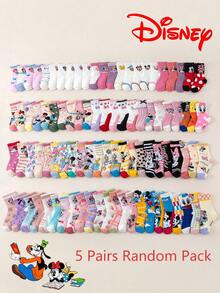 20/15/10/5/1 pares de calcetines de Disney, calcetines de princesas Disney para niños, calcetines de encaje lindos tipo tripulación para el verano, transpirables, que absorben la humedad, casuales, versátiles con diseños de dibujos animados adecuados para bebés, regalos, uso diario. Estilos aleatorios - Multicolor - Ver 17