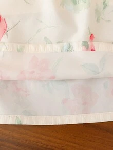 優雅女孩可愛荷葉邊彼得潘領無袖拼接碎花洋裝 - 彩色 - 查看 6