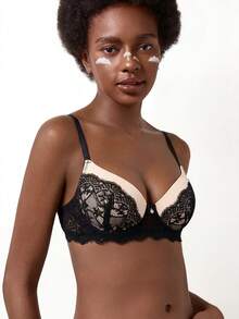 Women's Lace Padded Push-Up Bra - Comfortable Support And Lift - Black - View 11