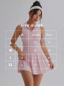 2-In-1 Sports Dress With Pockets, Built-In Anti-Exposure Shorts, Suitable For Fitness, Yoga, Tennis, Running, Daily Commute And Multiple Occasions - Pink - View 5