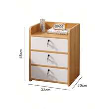 FENGSUN Guía Definitiva de Cajoneras | Cerradura de  . Diseño Estiloso . Experto en Organización - Roble Pastoral + Blanco Cálido - 33*30*48CM - Ver 3