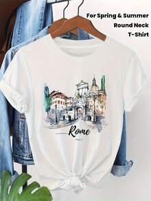 Women T-Shirts - [White] - View 2