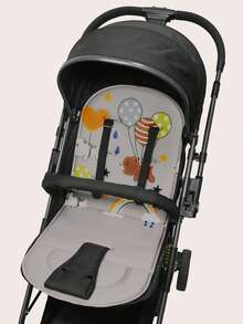 1pc Universal Baby Stroller Seat Cushion, Breathable & Comfortable Infant Carriage Pad, Fits 0-3 Years Old, Removable & Washable Seat Cushion, Light Gray Polka Dot/Star Pattern - Light Grey - View 18