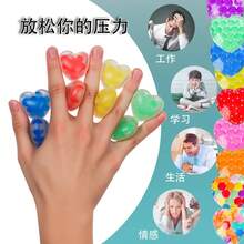 2PCS Heart-Shaped Squishy Stress Relief Ball, Soft Slow Rebound Texture, Comfortable Squeeze Feel, Soft Squeezable Stress Ball, Soft Rubber Stress Relief Ball, Relieve Stress And Anxiety, Suitable For Adults, Office Workers, Daily Essential, Holiday Gift (Random Style And Color) - Multicolor - View 4